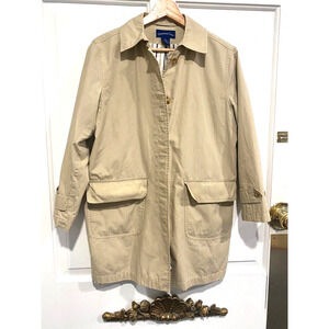 Charter Club Lined 3/4 Length light beige coat women's size Small